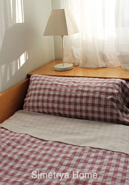 Saco nórdico estilo vichy de cuadros ICON con cremallera para cama 90 cm